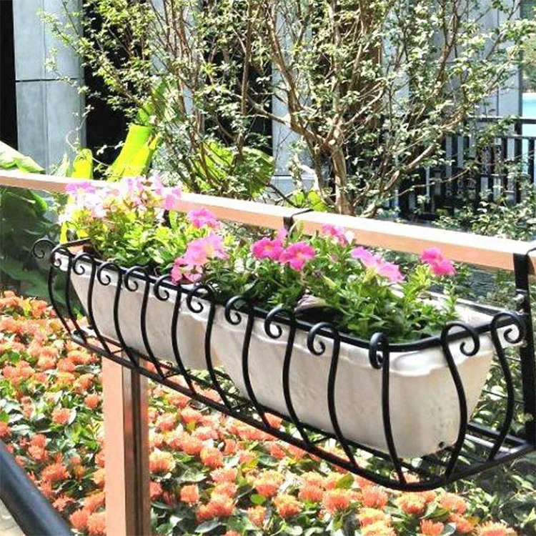 Supporto per vaso da fiori in ferro resistente alle intemperie per balcone
